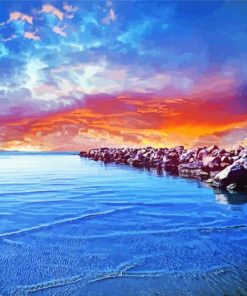 Baltic Seascape View At Sunset Diamond Painting