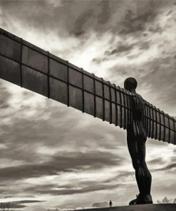 Black And White Angel Of The North Diamond Painting