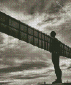 Black And White Angel Of The North Diamond Painting