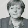 Black And White Angela Merkel Diamond Painting