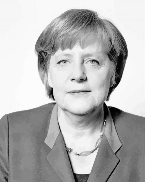 Black And White Angela Merkel Diamond Painting