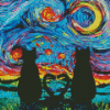 Black Cat Love Diamond Painting