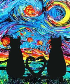 Black Cat Love Diamond Painting