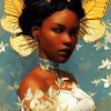 Black Woman And Butterfly Diamond Painting