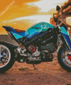 Blue Ducati Monster Diamond Painting