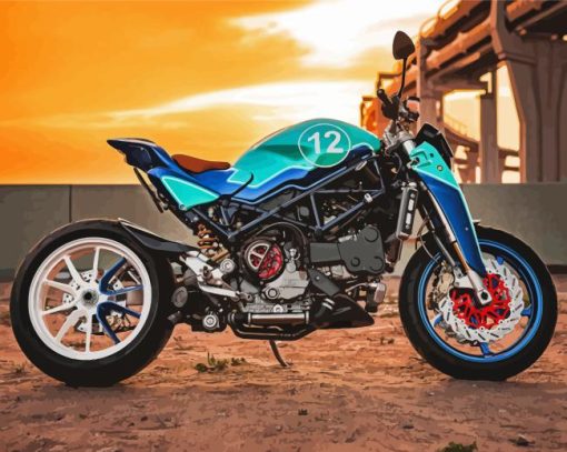 Blue Ducati Monster Diamond Painting