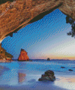 Cathedral Cove Coromandel New Zeland Island Diamond Painting