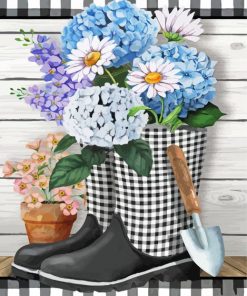 Checkered Garden Boots Diamond Painting