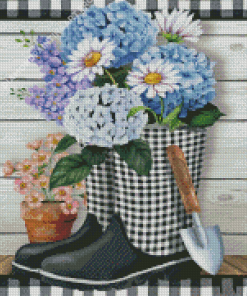 Checkered Garden Boots Diamond Painting