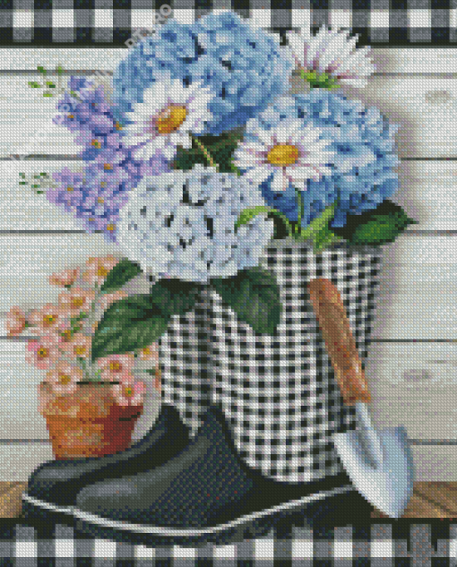 Checkered Garden Boots Diamond Painting