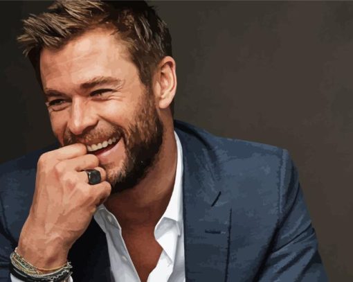 Chris Hemsworth Laughing Diamond Painting