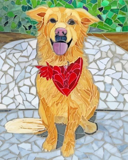 Cute Mosaic Dog Diamond Painting