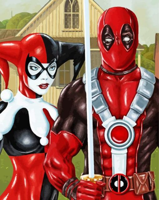 Deadpool And Harley Quinn Dc Comics Diamond Painting