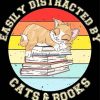 Easily Distracted By Cats And Books Colorful Art Diamond Painting