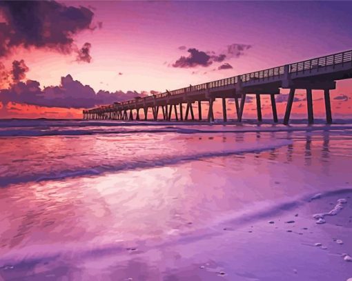 Florida Beach Jacksonville Pier Diamond Painting