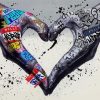 Heart Hand Graffiti Art Diamond Painting