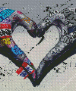 Heart Hand Graffiti Art Diamond Painting