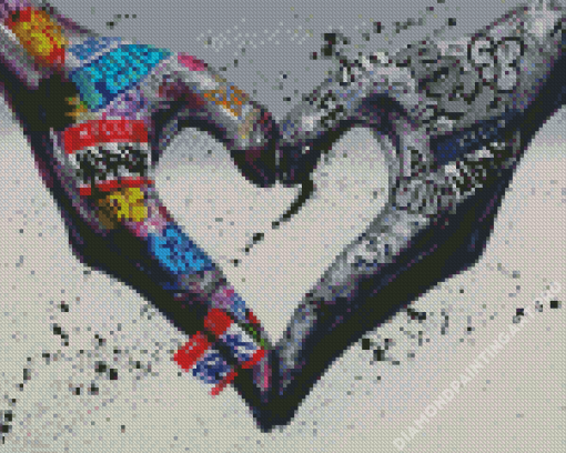 Heart Hand Graffiti Art Diamond Painting