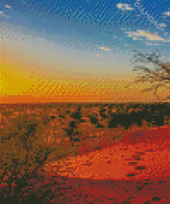 Kalahari Desert At Sunset Diamond Painting