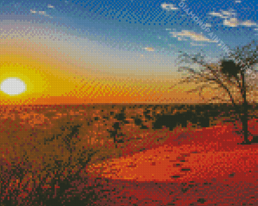 Kalahari Desert At Sunset Diamond Painting