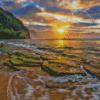 Kauai Beach At Sunset Diamond Painting