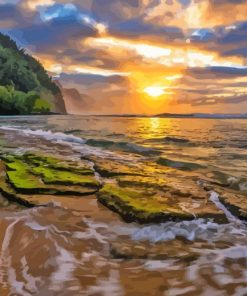 Kauai Beach At Sunset Diamond Painting