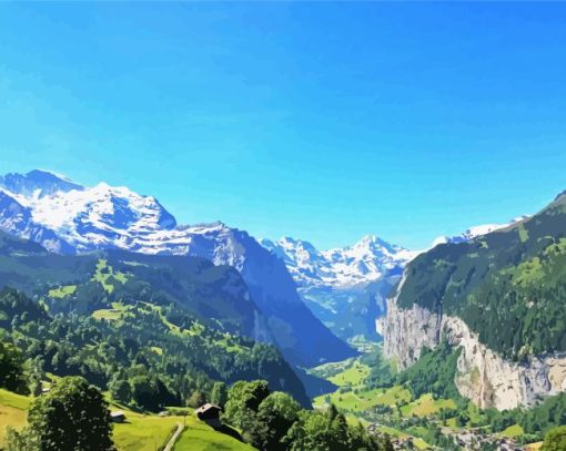 Lauterbrunen Swiss Alps Diamond Painting