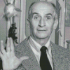 Louis De Funes in Black And White Diamond Painting