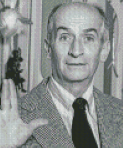 Louis De Funes in Black And White Diamond Painting