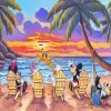 Mickey And Friends Sitting At The Beach Diamond Painting