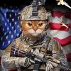 Military Cat Warrior Diamond Painting