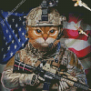 Military Cat Warrior Diamond Painting