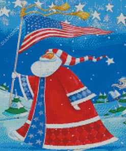 Patriotic Santa Christmas Diamond Painting