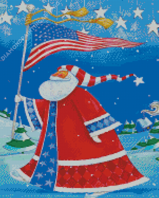 Patriotic Santa Christmas Diamond Painting