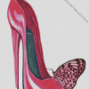 Pink Shoe And Butterfly Diamond Painting