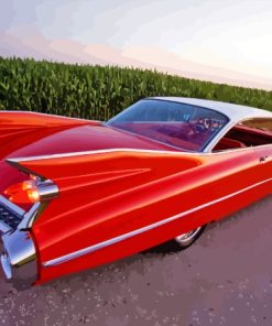 Red Cadillac 1959 Car Diamond Painting