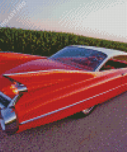 Red Cadillac 1959 Car Diamond Painting