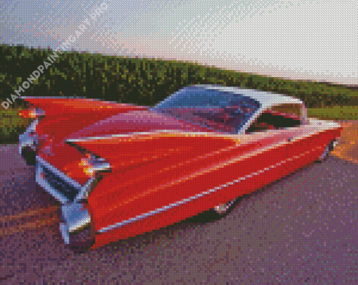 Red Cadillac 1959 Car Diamond Painting