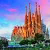 Sagrada Familia With Pink Sky Diamond Painting