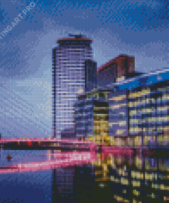 Salford City At Night Diamond Painting