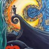 Abstract Colorful Spooky Guy And Scary Pumpkin Diamond Painting