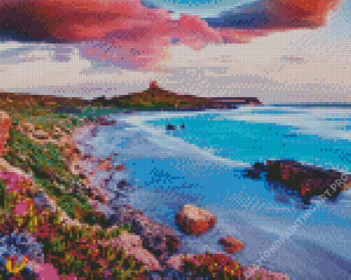 Sunset Over Sardinia Island Diamond Painting