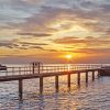 Sunset Over Warkworth Lighthouse Diamond Painting