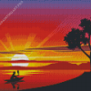 Sunset By The Lake Diamond Painting