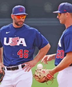 Team Usa Baseball Players Diamond Painting