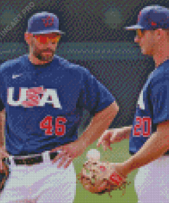 Team Usa Baseball Players Diamond Painting