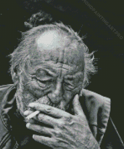 The Legend Jim Harrison In Black And White Diamond Painting