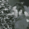 Black And White Oshiro Mifune Side Profile With Sword Diamond Painting