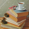 Vintage Books With Tea Cup Diamond Painting