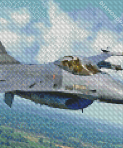 War Aircraft F 16 Fighting Falcon Diamond Painting